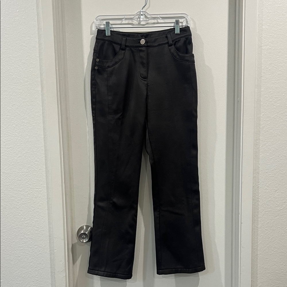Dior Classic Satin Black Cropped Trousers with fleece lining Size 26